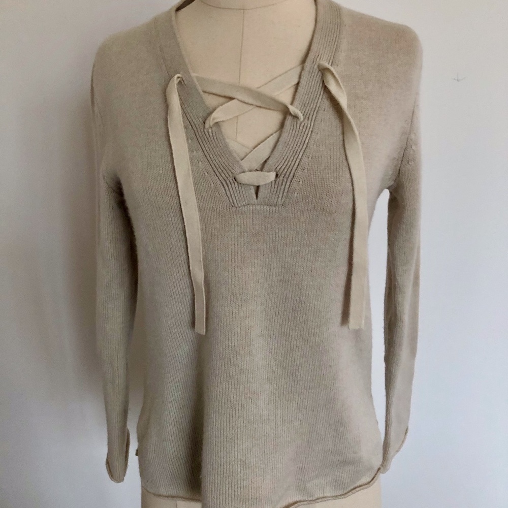 Brochu Walker Wool Cashmere Lace-up Sweater